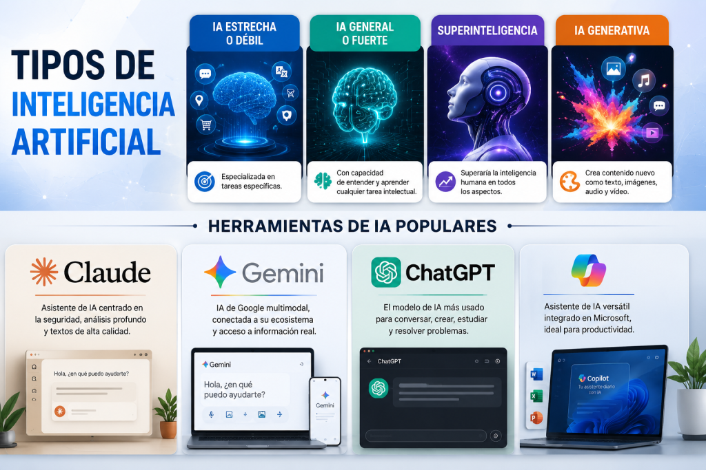 tipos de ia claude gemini chat gpt